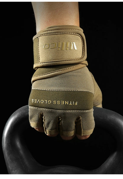 Half Finger Gym Gloves Weightlifting  Anti-Slip Fitness Gloves with Wrist Support