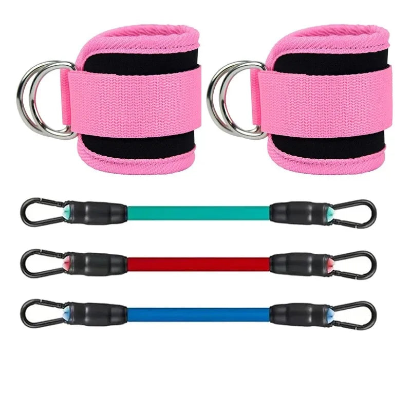 Ankle Straps Resistance Bands Set , Ankle Weight Yoga Elastic Fitness Band
