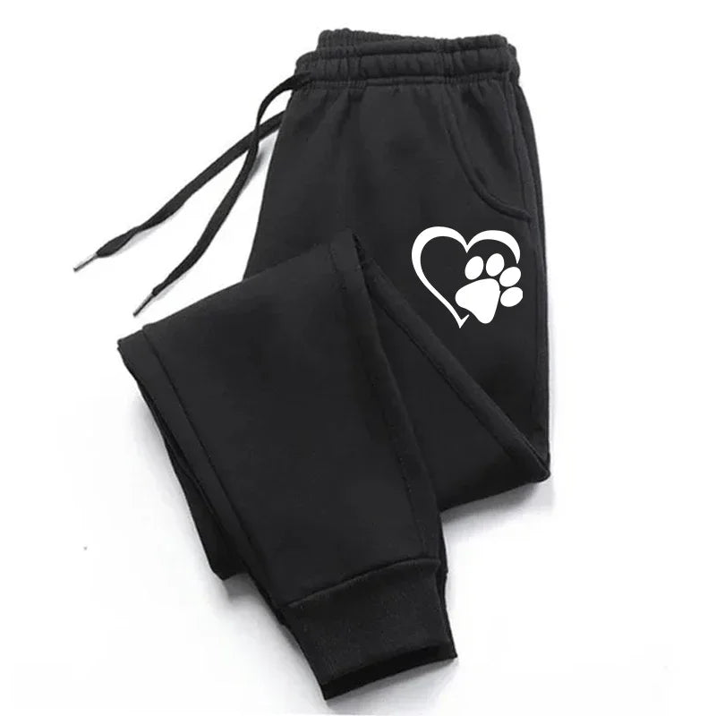 Cute Printed Women Sweatpants Cotton Casual Sports Fitness Solid Jogging Pants
