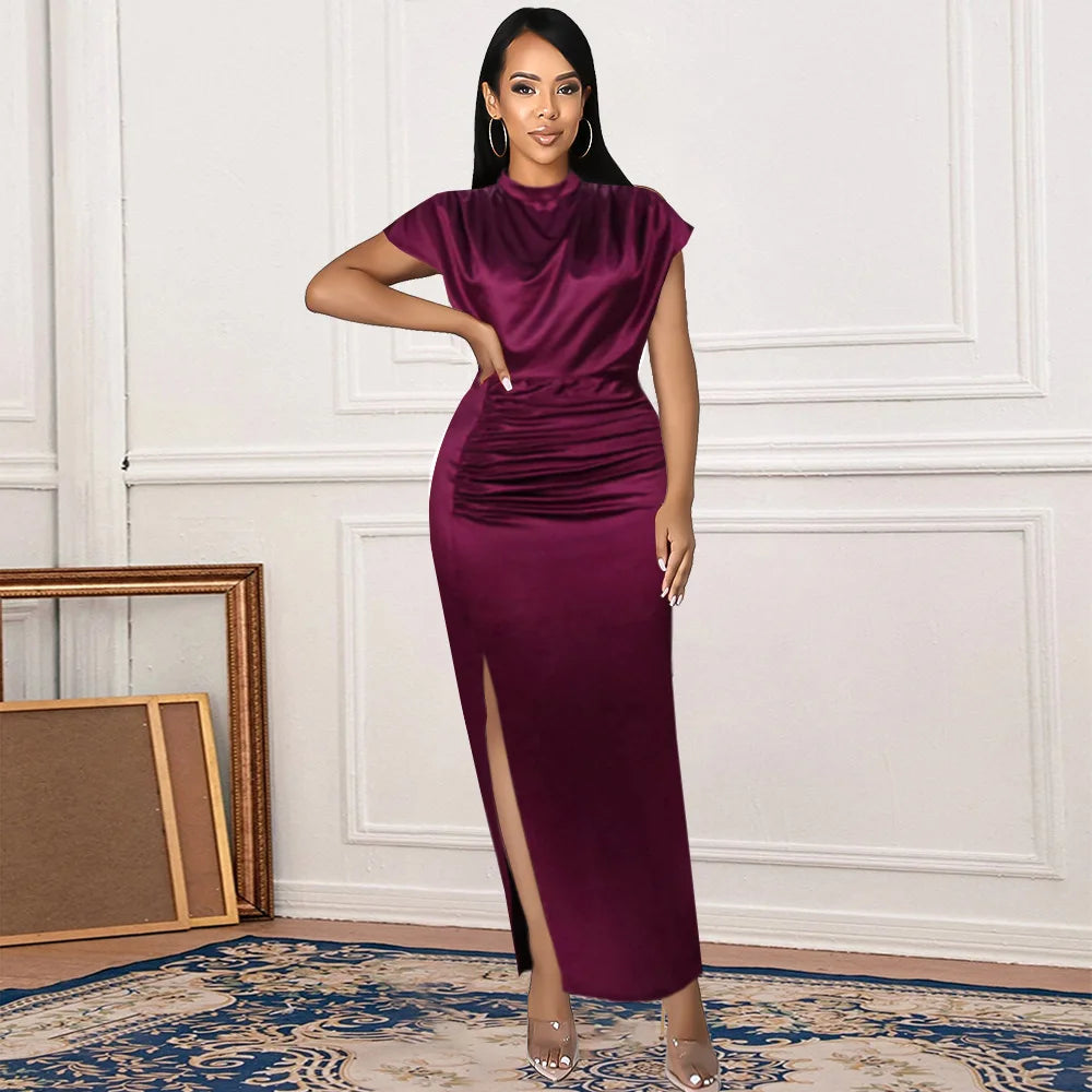 women's casual dresses draped fashion Woman clothes long prom female evening dresses elegant party dresses
