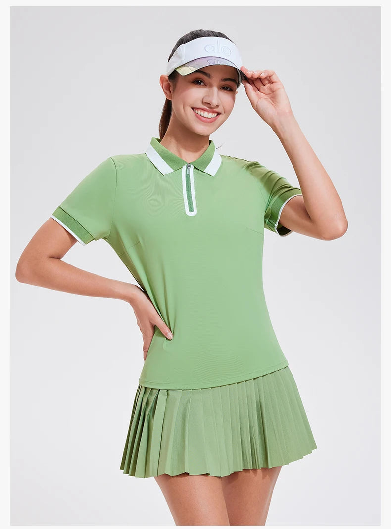 Women Short Sleeve Golf Wear Fashion Lady Top Sports Tennis T Shirts