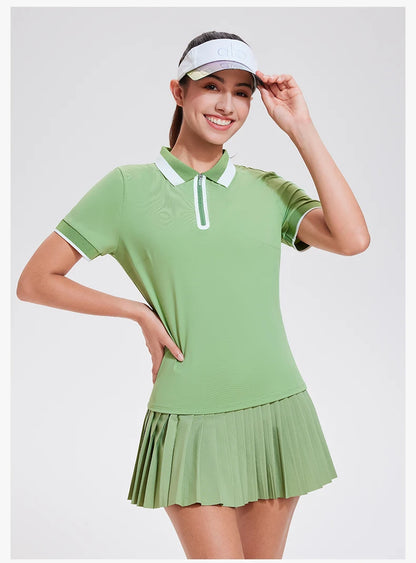Women Short Sleeve Golf Wear Fashion Lady Top Sports Tennis T Shirts