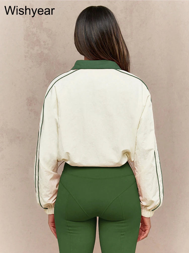 Casual Sports Suit for Women's Long-sleeved Half-turtleneck Tops and Jogging Pants Two-piece Set Fashion Streetwear Tracksuis