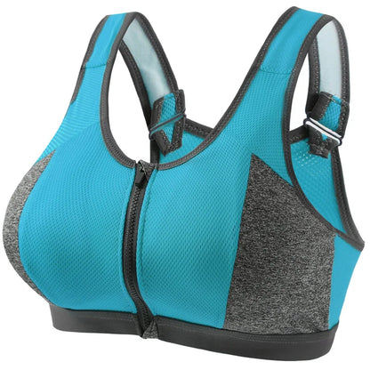 Yoga Sports Bra Push Up Sportwear Workout Vest for Women Front Zipper