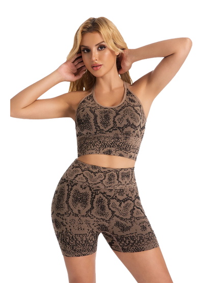 2pcs  Yoga Set Tank Top Sports Bra Stretch Fitness Leggings High-Waist Butt-Lifting Sports wear