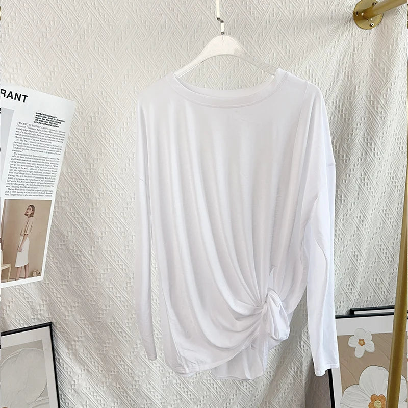 Women's Fitness Sports T-shirt Loose Long Sleeve Breathable Comfort Side-Opening