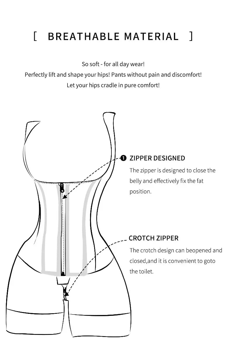 Body Shaper Women Shapewear Bodysuit 9-bone High Compression Girdles Double Tummy Control Full Body Open Crotch