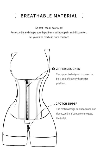 Body Shaper Women Shapewear Bodysuit 9-bone High Compression Girdles Double Tummy Control Full Body Open Crotch
