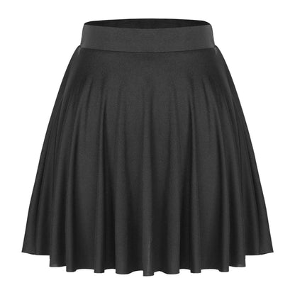 Sexy Ruffle Skirt Casual  Solid Color Elastic Waistband Flared Skirts Loungewear Homewear Sportwear Clubwear