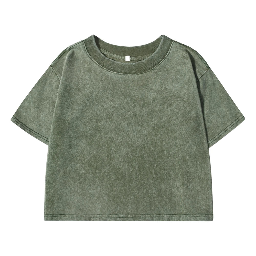 Solid Color Slim Casual Sport Short Sleevel Retro T-shirt