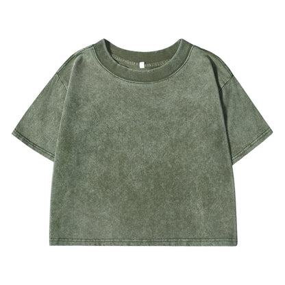 Solid Color Slim Casual Sport Short Sleevel Retro T-shirt