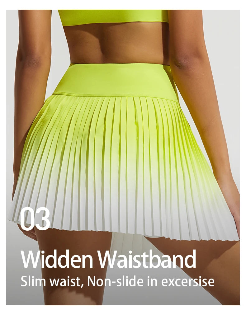 Golf Mini Skirt High Waist Pleated Tennis Sport Skirt Pocket  Fitness Casual Skorts