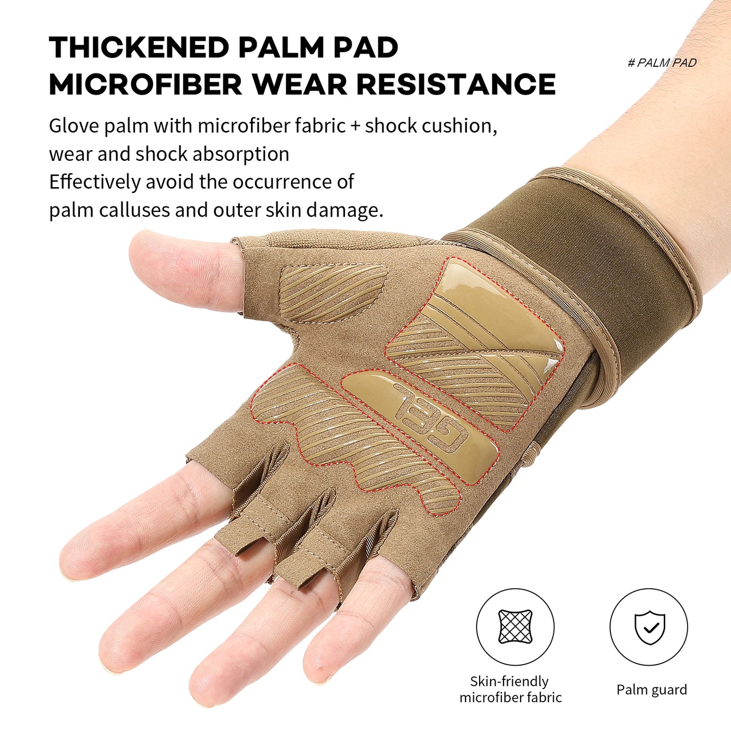 Half Finger Gym Gloves Weightlifting  Anti-Slip Fitness Gloves with Wrist Support