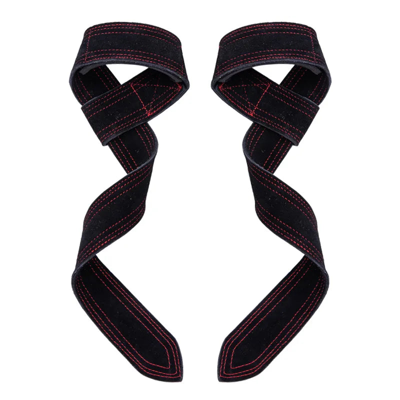 Leather Weight Lifting Wrist Straps Pull-ups Bands Gym Lifting Straps with Non Slip Cowhide Grip