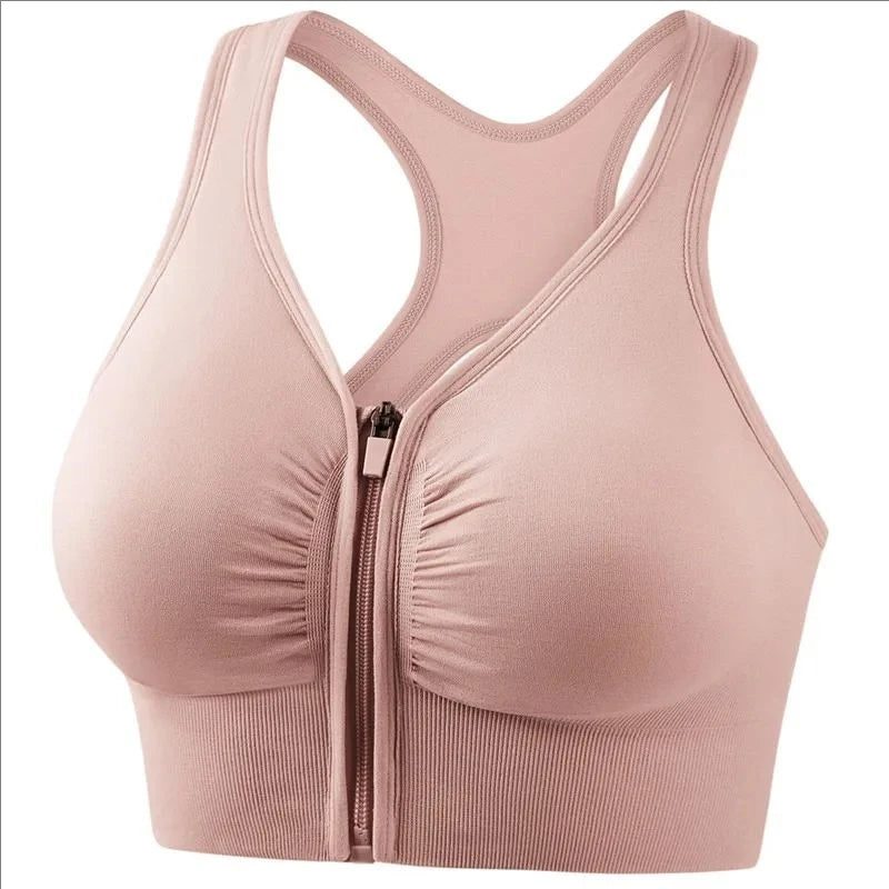 Women's sports bra front zipper design sports vest fashionable bra yoga