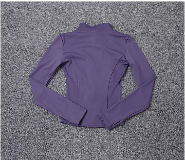 Women Sport Jacket Long Sleeve Shirt Workout Gym Training Clothing Yoga Sportswear