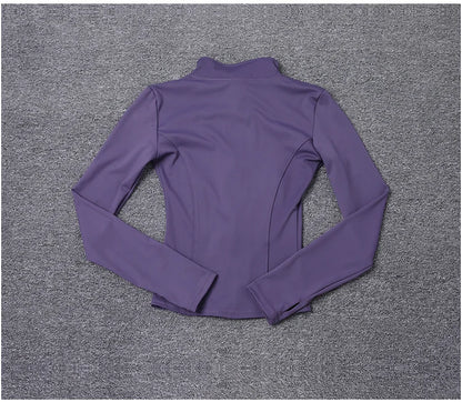Women Sport Jacket Long Sleeve Shirt Workout Gym Training Clothing Yoga Sportswear