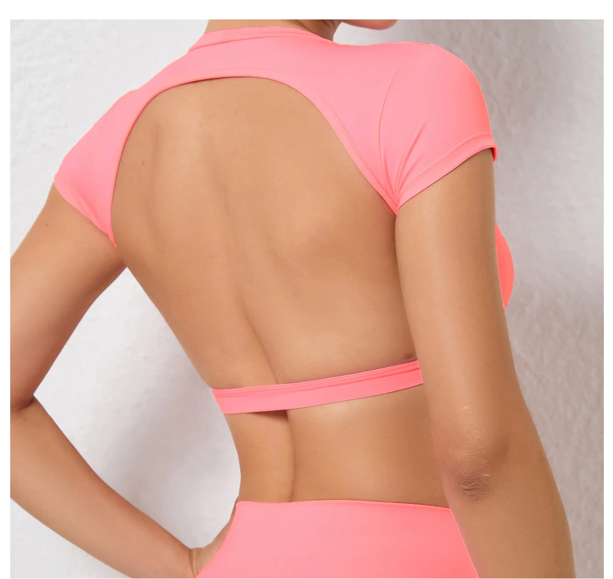 Sports Muscle Back Tee Padded Backless Sports Shirts Workout Yoga T-Shirt