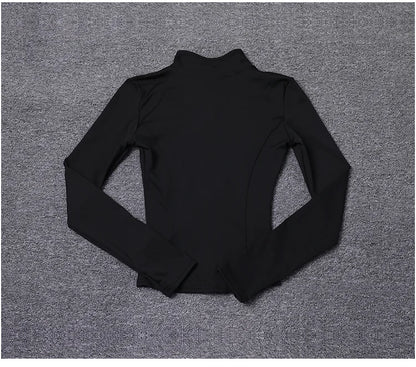 Women Sport Jacket Long Sleeve Shirt Workout Gym Training Clothing Yoga Sportswear