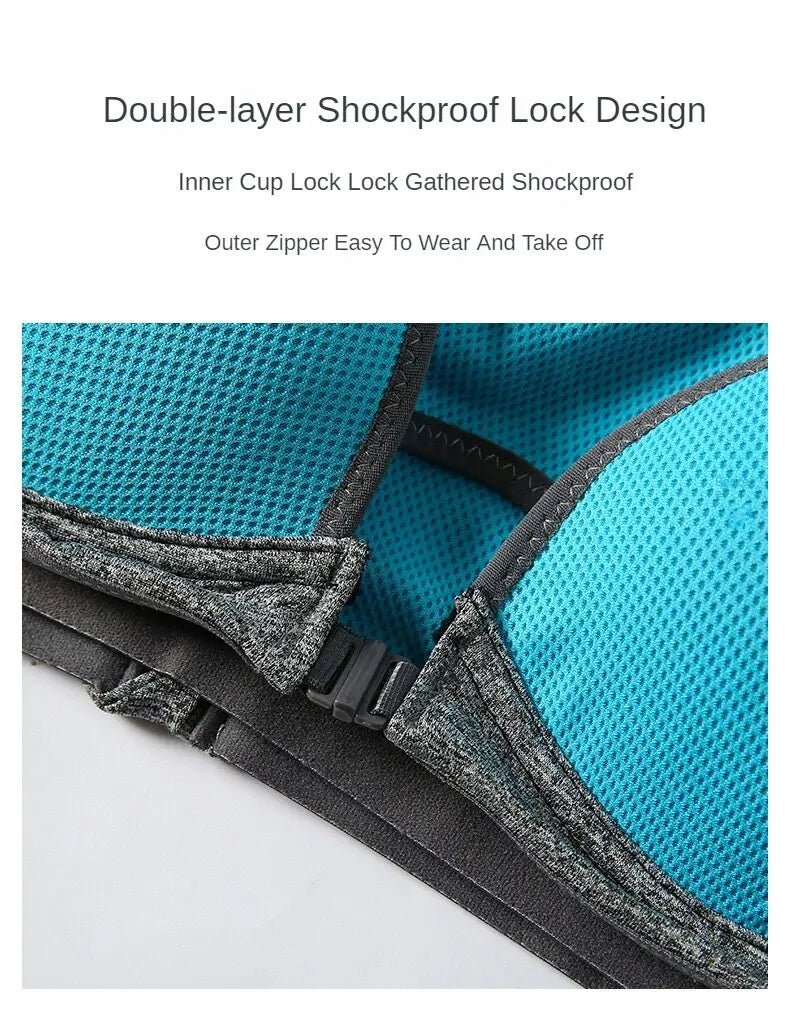 Yoga Sports Bra Push Up Sportwear Workout Vest for Women Front Zipper