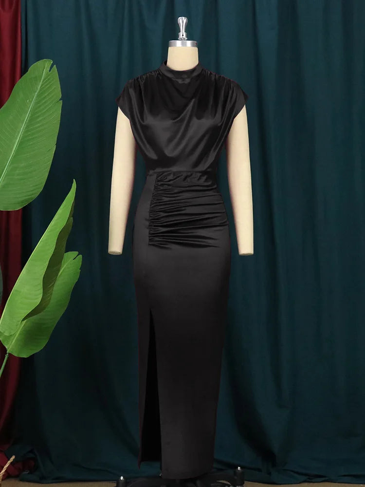 women's casual dresses draped fashion Woman clothes long prom female evening dresses elegant party dresses