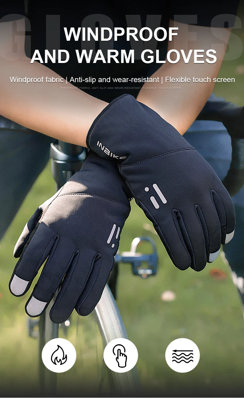 Winter Cycling Gloves for Women Warm Fleece Biking Glove for Riding Waterproof Touchscreen Accessories