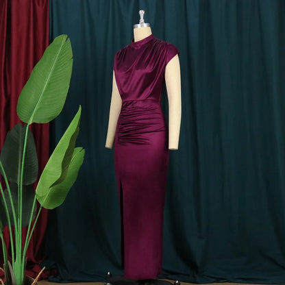 women's casual dresses draped fashion Woman clothes long prom female evening dresses elegant party dresses