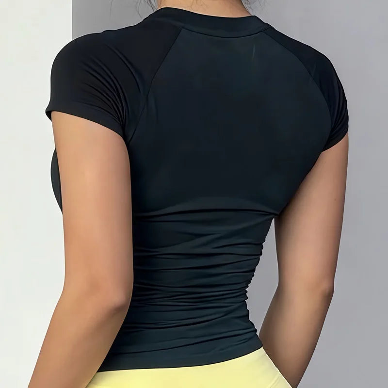 Short Sleeve Yoga T Shirt Fitness Activewear Running Tight Tops