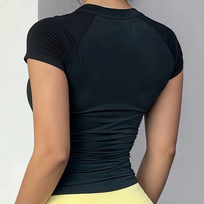 Short Sleeve Yoga T Shirt Fitness Activewear Running Tight Tops