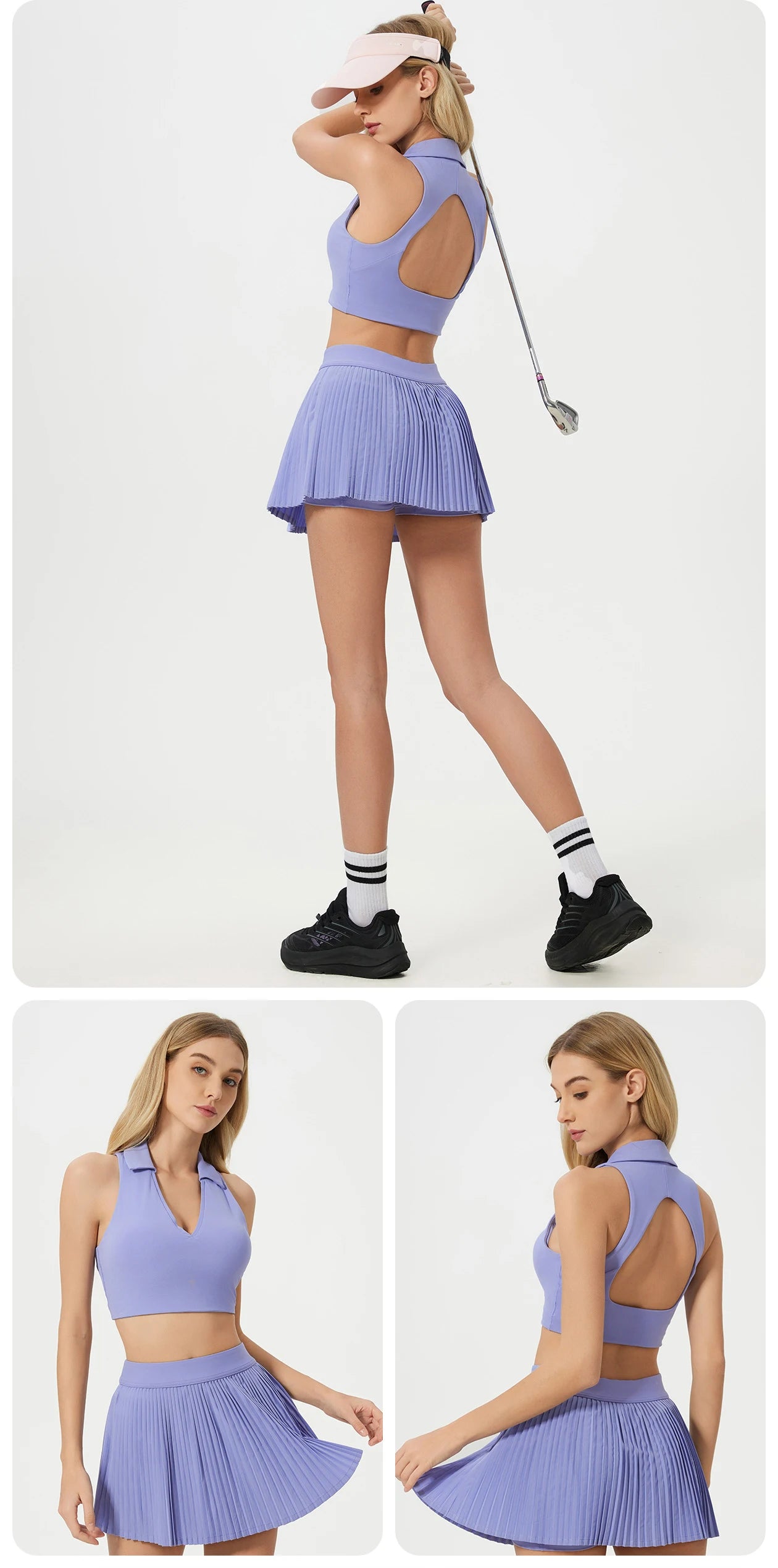 High Waist Tights Tennis Shorts Dress With Pockets Pleated Pocket Skirt Quick Dry Golf Wear