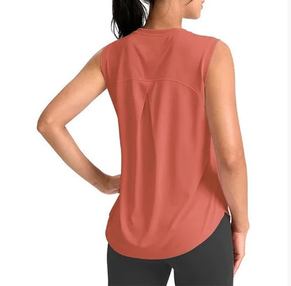 Women's sleeveless sports breathable lightweight  tennis yoga shirts