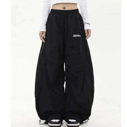 Women Casual Solid Low Waist Wide Leg Baggy Streetwear Oversize Sweatpants