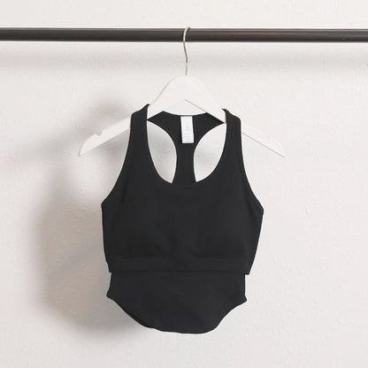 New Workout Backless Sport Tops Sleeveless Shirts Padded Sports Yoga Vest T-Shirt