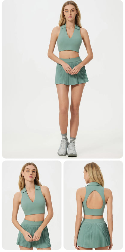 High Waist Tights Tennis Shorts Dress With Pockets Pleated Pocket Skirt Quick Dry Golf Wear