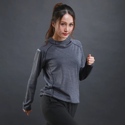 Women's Jacket Hoodies Long Sleeve T-shirts Quick Dry Breathable Sports T Shirt