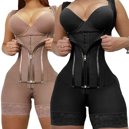 Body Shaper Women Shapewear Bodysuit 9-bone High Compression Girdles Double Tummy Control Full Body Open Crotch