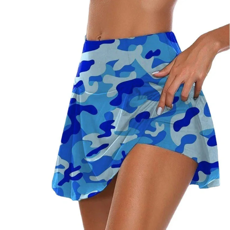 Fitness Solid Sports Skirts Women Tennis Skort Active Athletic Yoga Fitness Skirt Short