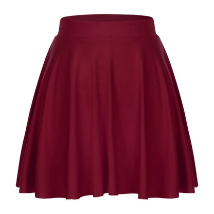 Sexy Ruffle Skirt Casual  Solid Color Elastic Waistband Flared Skirts Loungewear Homewear Sportwear Clubwear