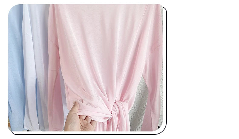 Women's Fitness Sports T-shirt Loose Long Sleeve Breathable Comfort Side-Opening
