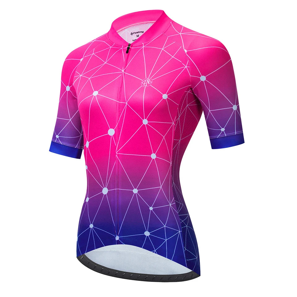 Women Cycling Jersey Tops Summer Racing Short Sleeve MTB Bike Jersey Shirt