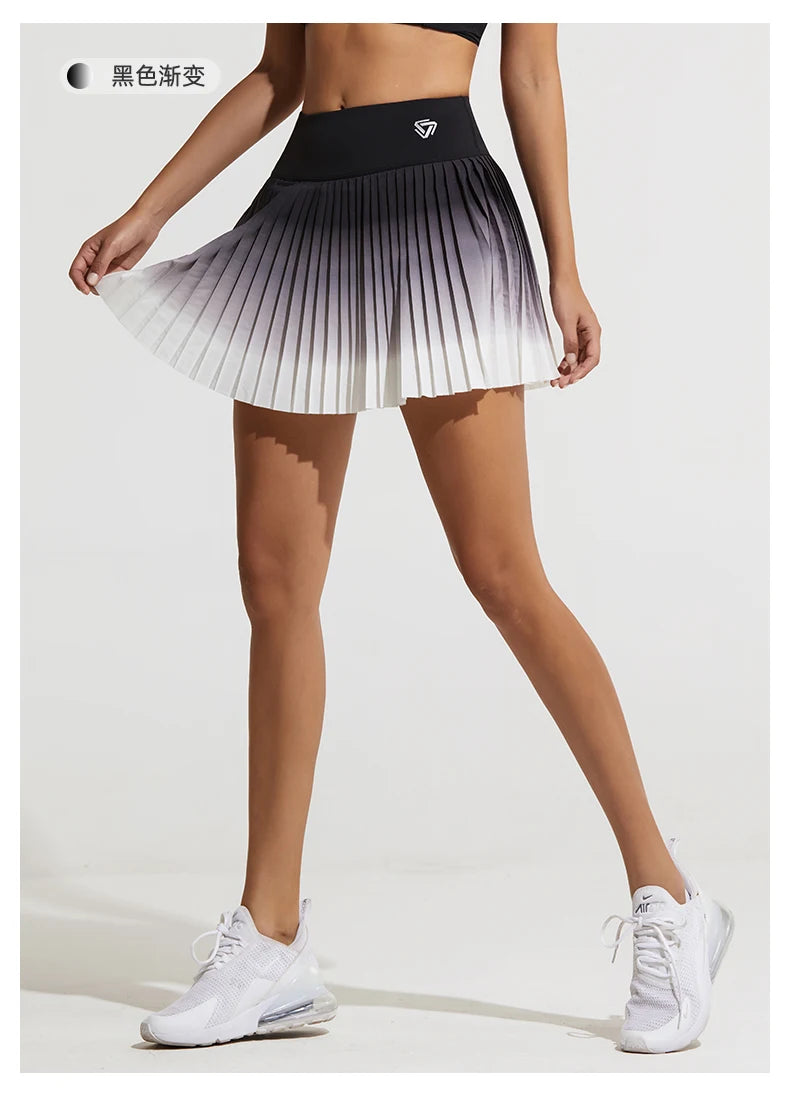 Golf Mini Skirt High Waist Pleated Tennis Sport Skirt Pocket  Fitness Casual Skorts