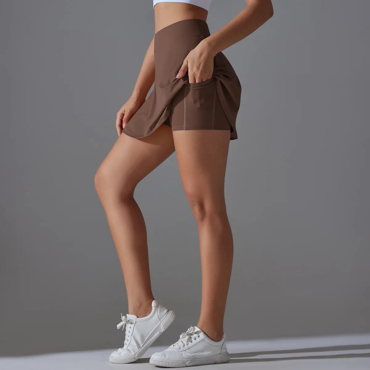 Women Tennis Skirt Ruffled Skirt With Shorts Golf Wear High Waist Breathable Yoga Skort