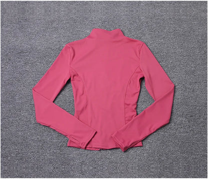 Women Sport Jacket Long Sleeve Shirt Workout Gym Training Clothing Yoga Sportswear