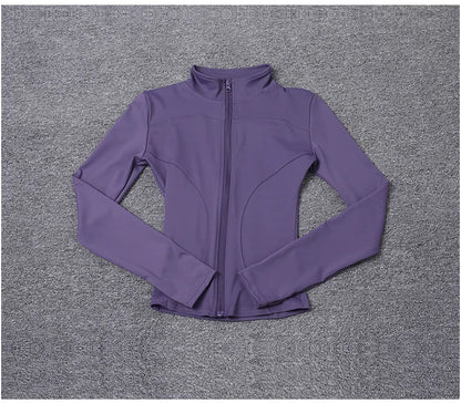 Women Sport Jacket Long Sleeve Shirt Workout Gym Training Clothing Yoga Sportswear