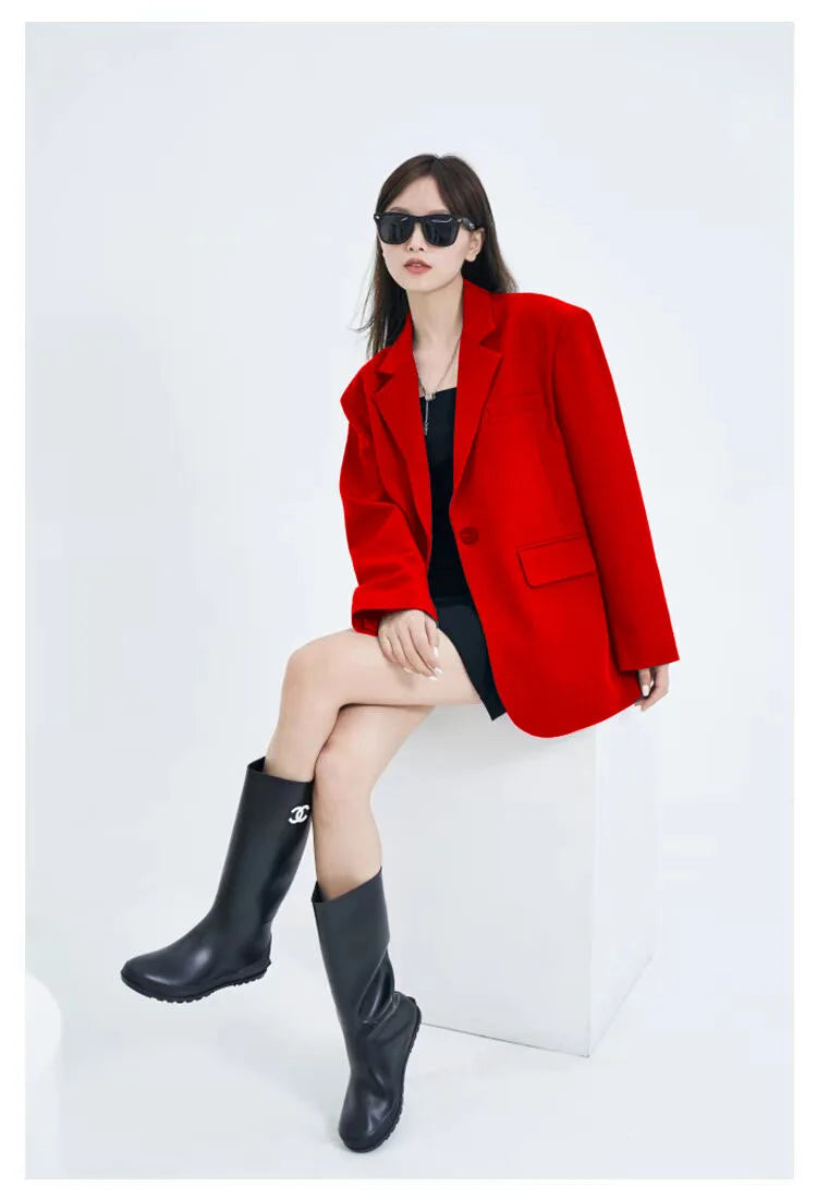 Casual Suit Jacket for Women Loose Version Temperament Commuting Small Suit Top for Women Blazer