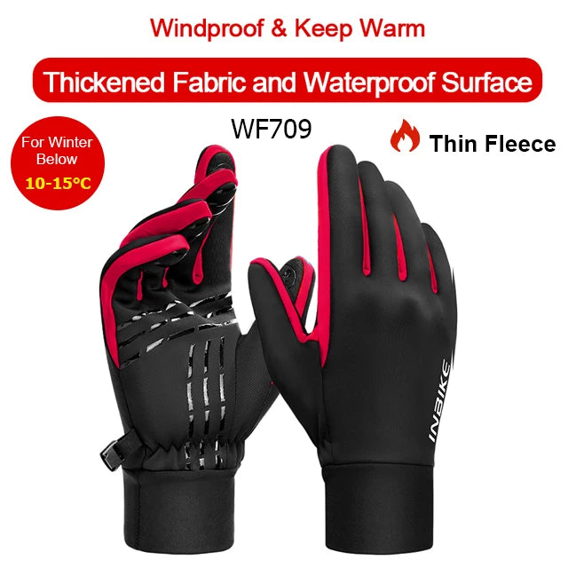 Winter Cycling Gloves for Women Warm Fleece Biking Glove for Riding Waterproof Touchscreen Accessories
