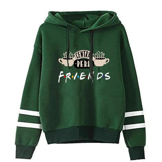 Women Friends TV Show Hooded Sweatshirt Cute Coffee Printing Autumn Winter Casual Pullover Hoodies