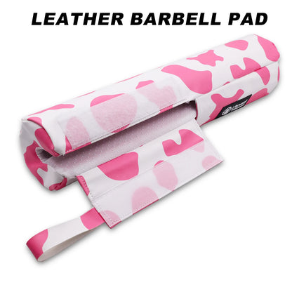 Cow Print Barbell Squat Pad Thick Foam PU Leather Padding for Neck Shoulder Protective Home Gym Weightlifting Training Equipment