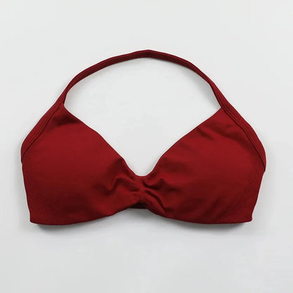 Strappy Bra Gym Top Women High Support Thin Strap Push up Bra