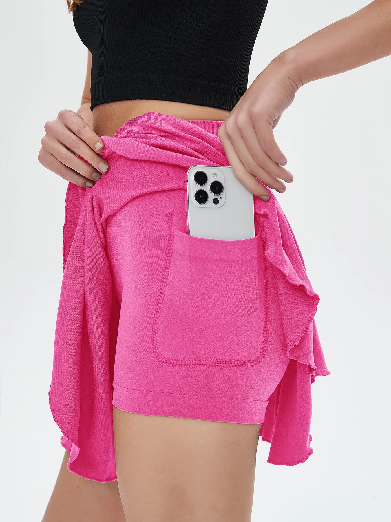 High Waisted Tennis Mini Skirt Yoga Golf Sports Belt Safety Pants Pocket Comfortable and Breathable Sports Skirt